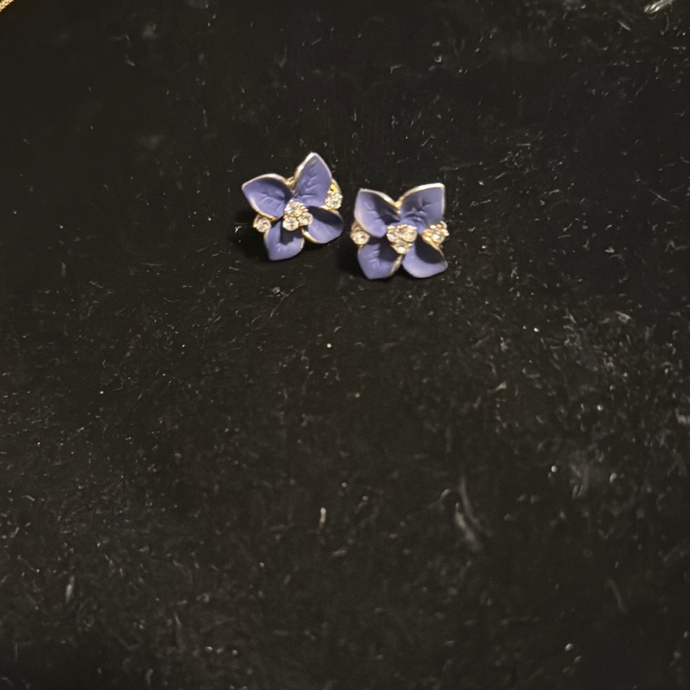 Purple Flower Kids Earrings